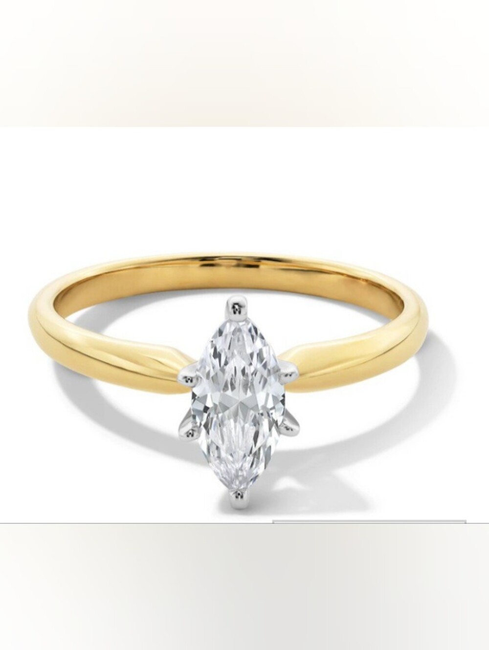 1/2 Carat Marquise Solitaire Ring 14K Yellow Gold Size 7